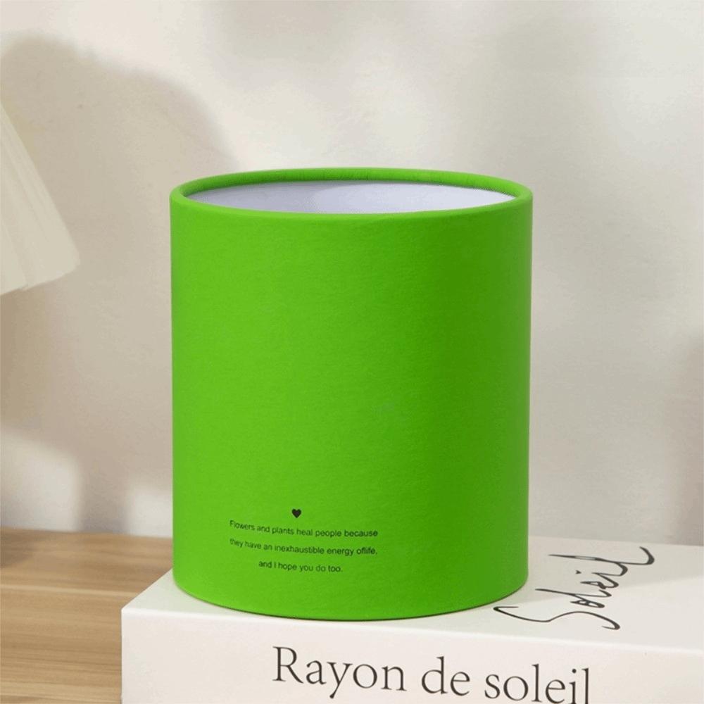 New Rose Flower Gift Box Round Solid Color Gift Packaging Paper Box Bouquet Storage Flower Arrangement Bucket Valentine's Day