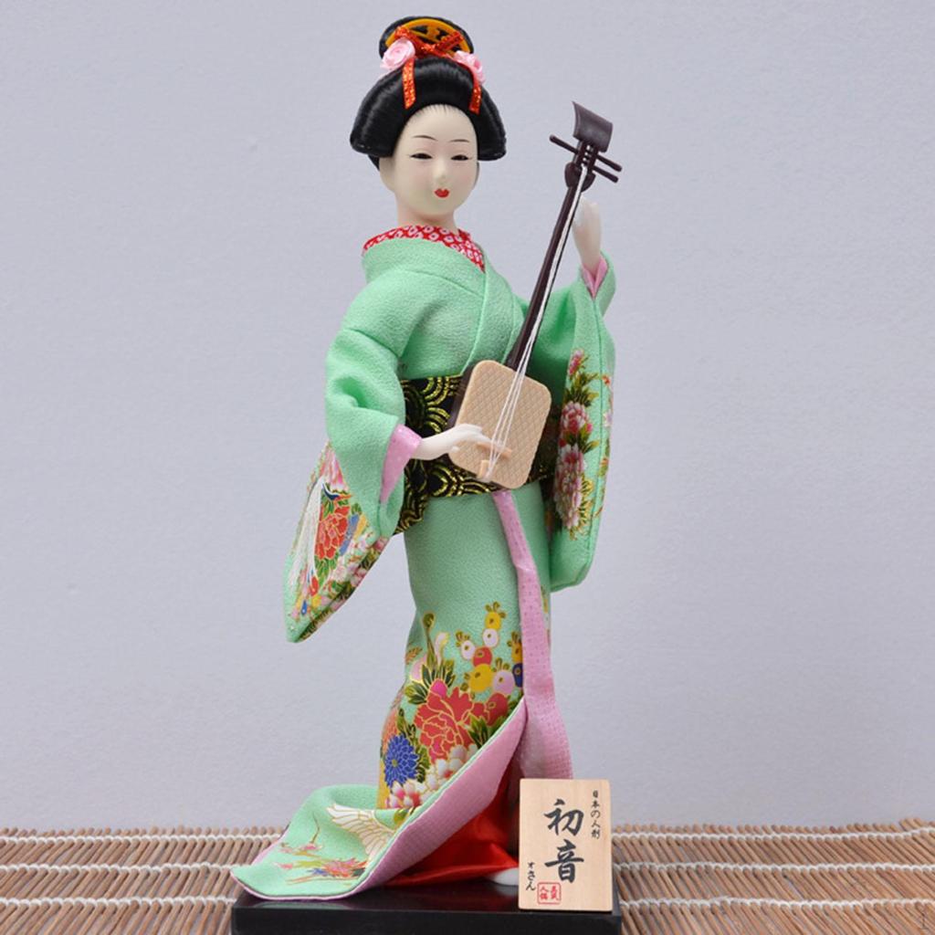 Japanese Kimono Doll Asian Statue Lady Statuette Decorative Collectible Figurine Kabuki for