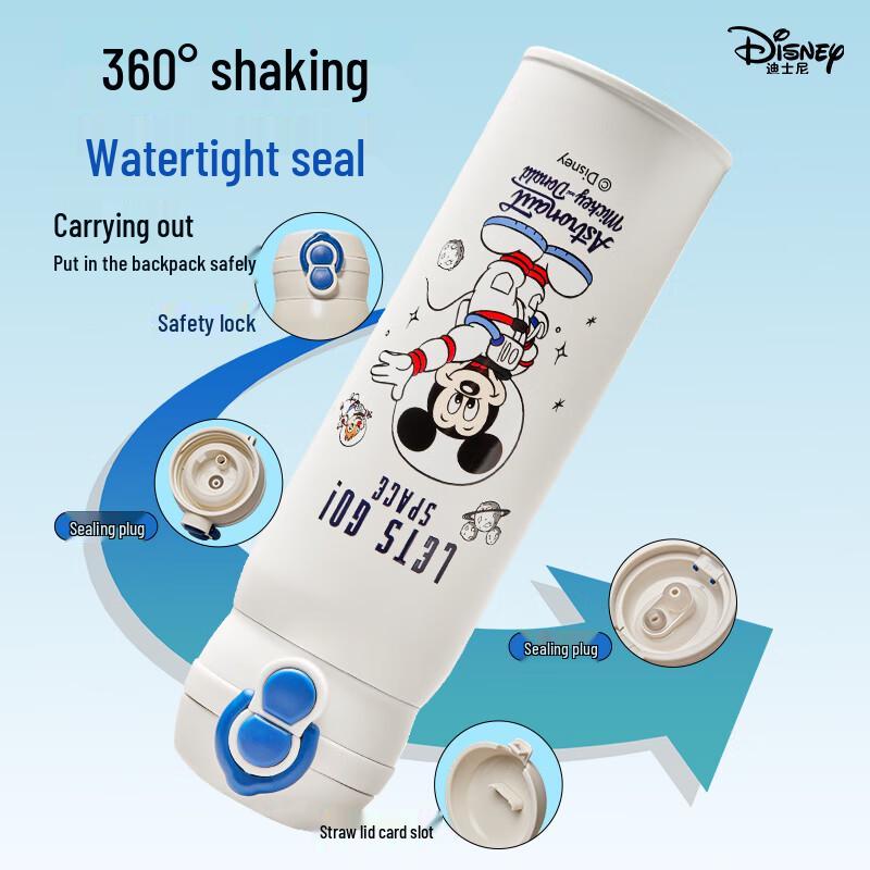 Botella Isotérmica de Acero Inoxidable 316L para Niños Disney con Doble Bebida y Pajita