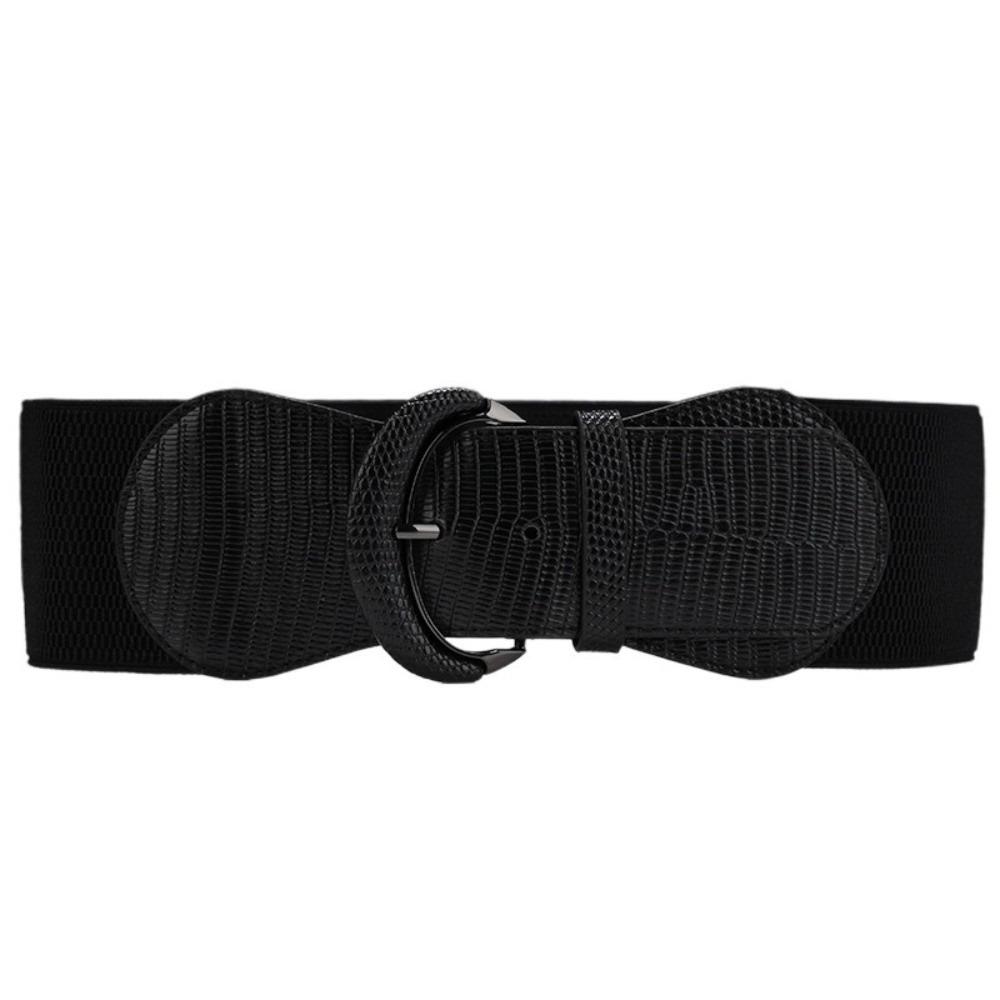 

Тканевый эластичный кушак ПУ Широкий пояс Простой женский пояс Женщины чёрный