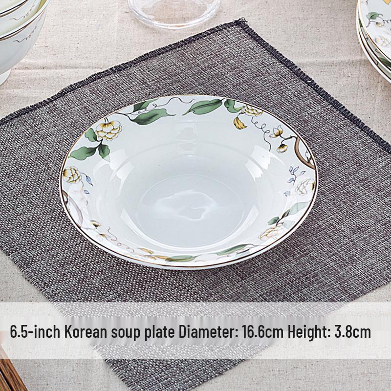 7-Inch Round Bone China Porcelain Plate - Chinese Style Tableware