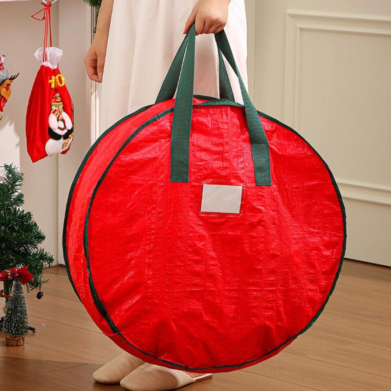 Christmas Wreath & Ornament Storage Bag - Dustproof, Foldable Organizer - Perfect for Holiday Home Organization & Gift Wrapping