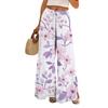 Dámské potištěné kalhoty s širokými nohavicemi s kapsami Vysoký pas Stahovací šňůrka Volné ležérní kalhoty