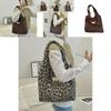Chic And Trendy Wool Leopard Print Shoulder Tote Bag For Daily Fashion Needs