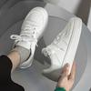Einfarbige kleine weiße Schuhe Damen Frühling Student Lässig Schnürung Runde Spitze Plateau-Schuhe Dicke Sohle Erhöhende Sportschuhe