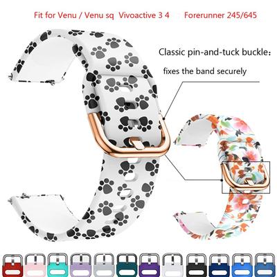 20 mm 22 mm silikonrem för Garmin Venu sq 2 plus Vivoactive 3 4 Venu Silikonarmband för Garmin Forerunner 955 255 745 245 645 Armband bälten