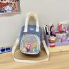 Y2K Cute Cartoon Cat Ita Shoulder Bags Mini Women Casual Crossbody Bag Kawaii Girls Transparent Pocket DIY Display Nylon Handbag