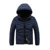 Light Models of Ribs Clothing Cotton Jacket Men's Models Winter Solid Color Removable Cap Slim Padded Thickened Top Coat  Fashion Casual Jacket