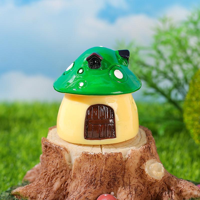 Mediterranean Style Mushroom House Zakka Miniature Landscape Ornament