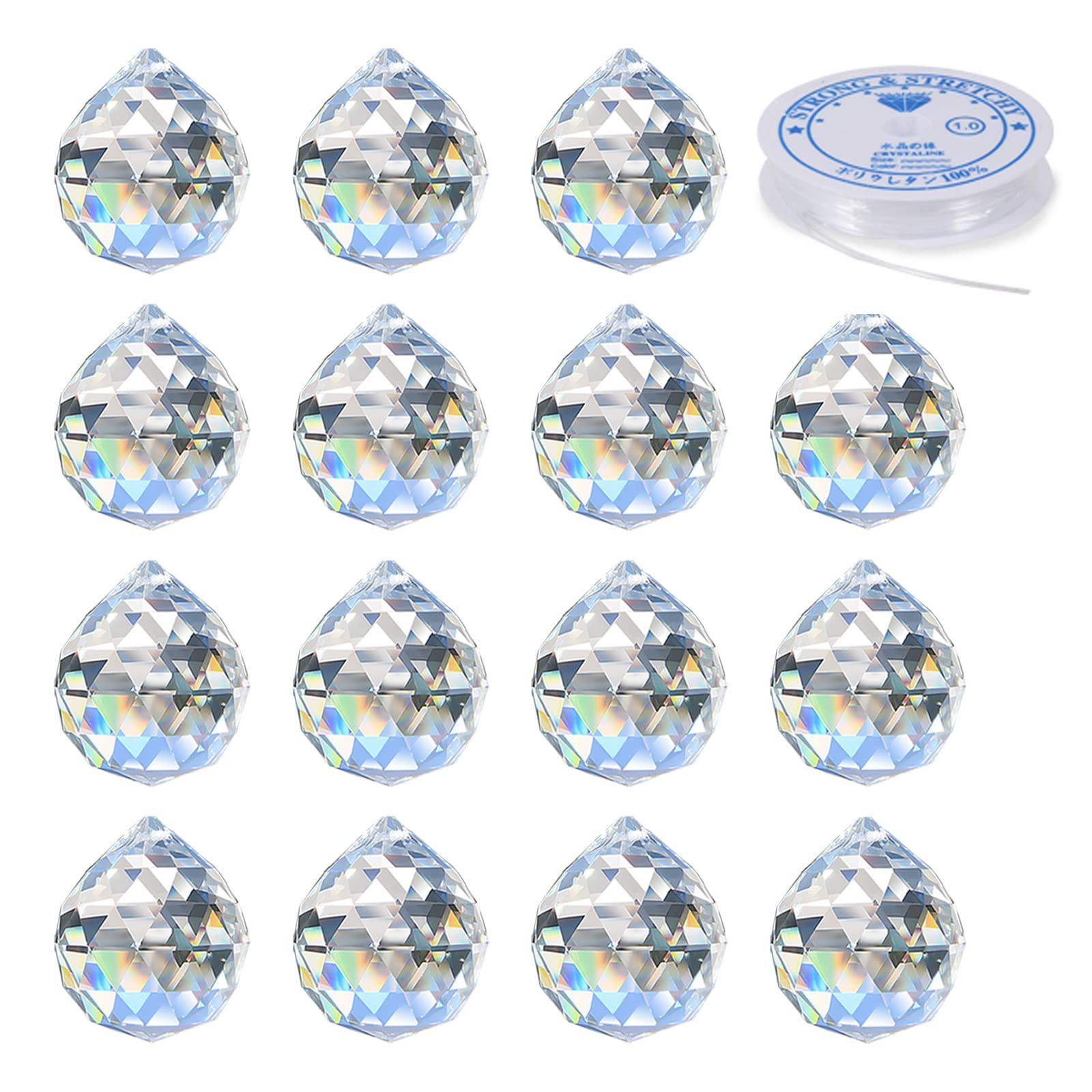 

MerryNine Прозрачный хрустальный шар призма ловец солнца радужная подвеска хрустальная призма для для Фэн для подарков 15 Создатель, Окна, Шуй, (Упаковка 30 мм)