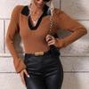 Women's Fashion Pullover Knit Flared Sleeve Lapel Sweater