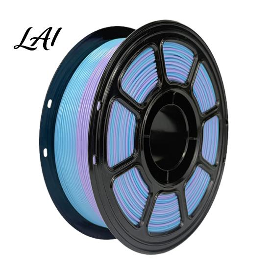 Low Shrinkage Filament Rainbow Gradient PLA 1.75mm 1KG Spool for FDM 3D Printers Warpage Printinng Roll