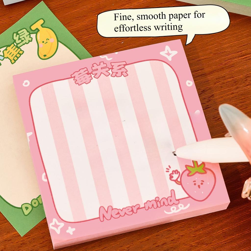 Fruit Gradient Sticky Notes for Students - Cute Hand Account Stickers, Removable Memo Pads, High-Value Reusable Note Pads