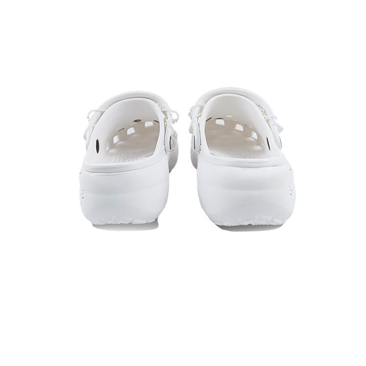 Crocs Classic Platform Clog EVA Galaxy Slippers Classic Cute Gradient Hand-Drawn Cartoon Preppy Cave Shoes Women's White