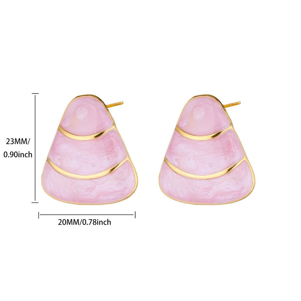 18K Gold‑Plated Stainless‑Steel Triangle Drop Women Earrings, Stylish Simple High‑Sense Versatile Ear Jewelry