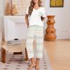 Women's Casual Printed Round Neck Loose Fit Short Sleeve Tee and Loungewear Set