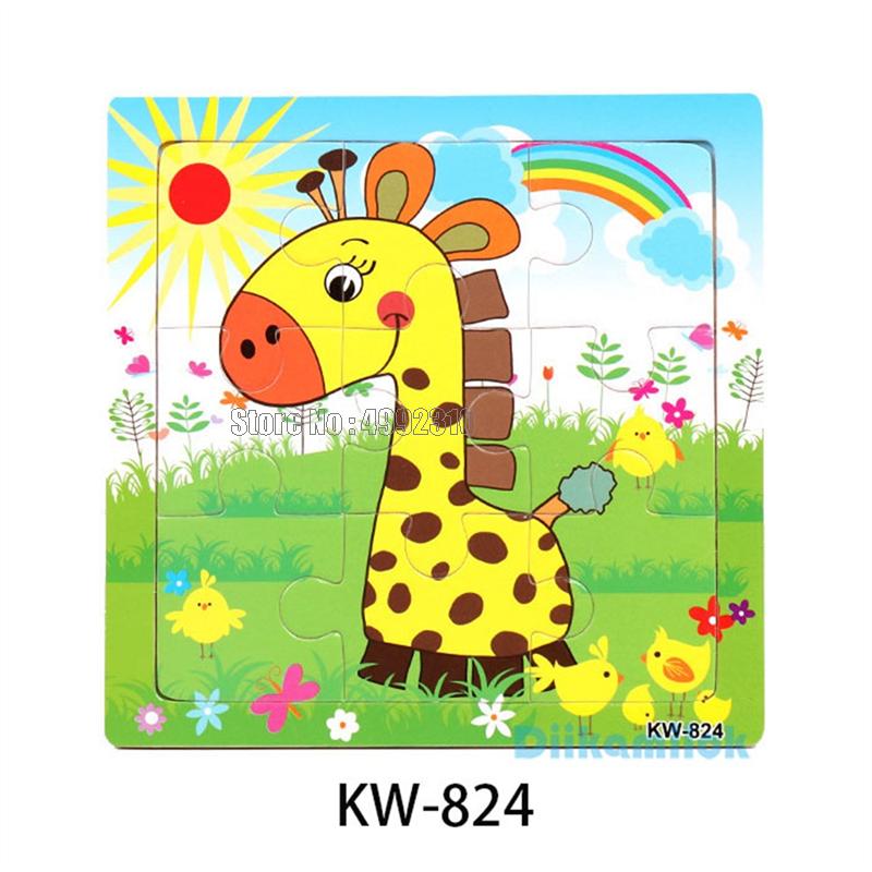 9pcs Wooden Puzzle Cognition Animals And Vehicles Jigsaw Kindergarten Educational Toys Kids Wood Toy Gift