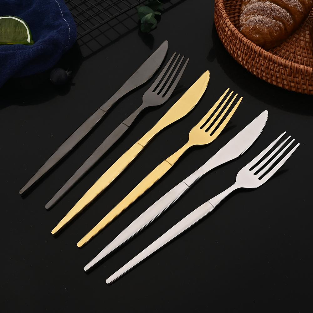 8 szt. Noże obiadowe z białego złota Sztućce ze stali nierdzewnej Zachodnie noże do steków Można myć w zmywarce Do domu, kuchni i restauracji