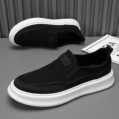 Old Beijing Cloth Shoes Men's New Summer Deodorant Low-top Canvas Shoes Men's Tooling Shoes Lazy One Pedal