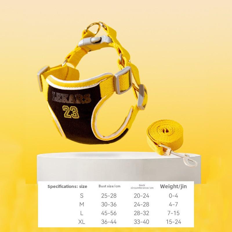 Summer Grid Breathable Leash Dog Chest Strap Vest Type Anti-bite Dog Chain Rope Dog Rope Pet Chest Back