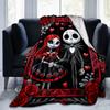 1pc, Cozy Home Decor: Jack and Sally Skeleton Couple Flannel Throw Blanket Gift for Bedroom, Living Room, Travel, Camping, Car