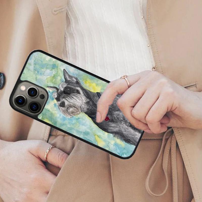 Miniature Schnauzer dog art Magnetic Phone Case For APPLE iPhone 17 Air 16 14 13 12 Pro Max 15 Plus Charge With MagSafe Cover iPhone 14