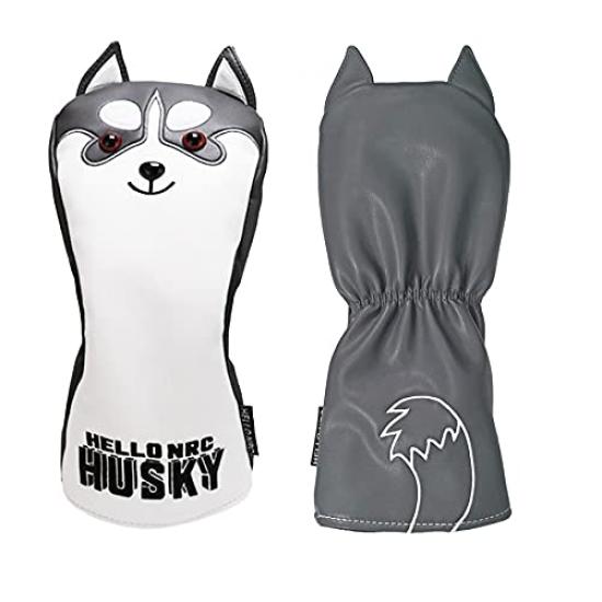 New Husky Dog Golf Headcover Driver Wood Utility and UT Waterproof with Conversion 3-Piece Set Cover, Cover, Cover, Cover. Tag.
