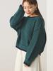 Knit Dot Jacquard Knit GRÜN GRATIS [Beams Heart] L/S Damen