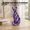 Birthday Presents for Friends 3D Printed Spiral Cat Figurine, Hollow Modern Abstract Sculpture Decorative Figurines Living Room Desk Shelf, Minimalist