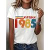 Limitierte Auflage 1985 40. Geburtstag Vintage Grafik-T-Shirt - Damen Kurzarm Rundhals Lässiges Oberteil mit Retro