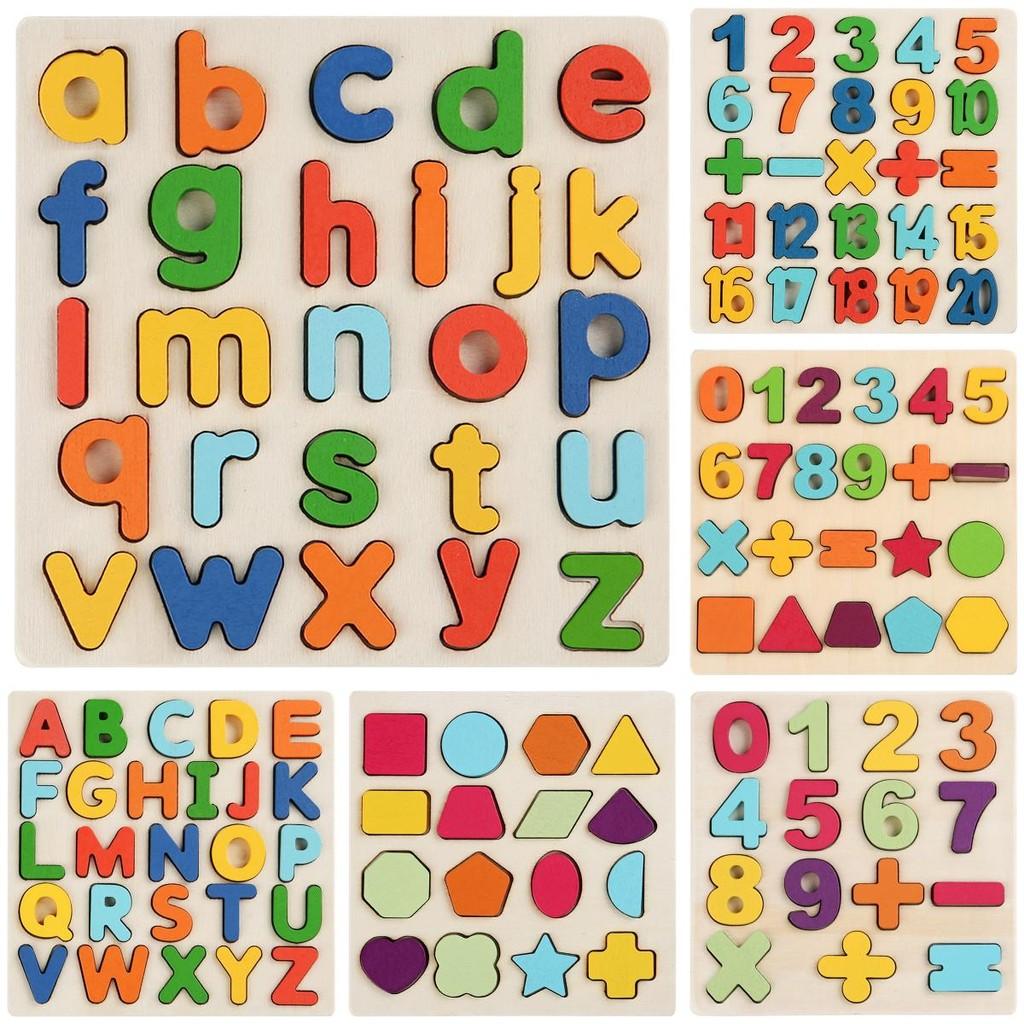 Wooden Montessori Number And Letter Puzzle For Early Childhood Learning And Cognitive Development