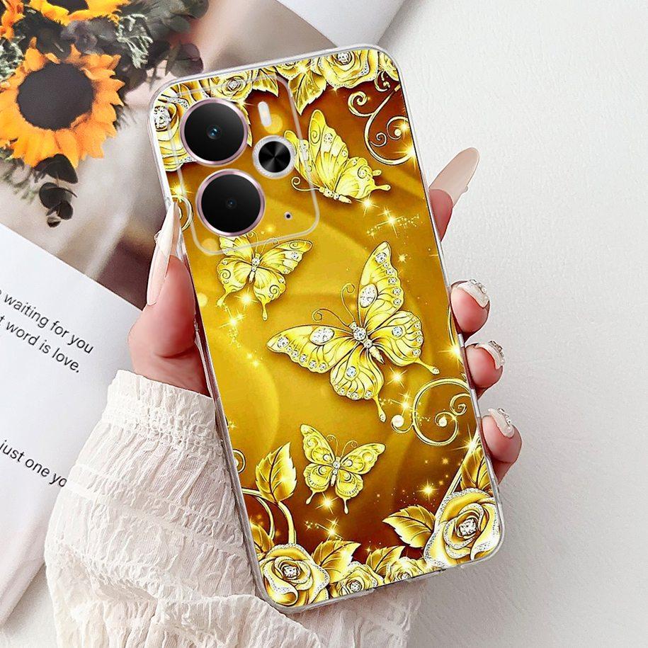 For Realme 14 5G Case Realme 14T Cover RMX5078 RMX5075 Shockproof Silicone Soft TPU Flower Bumper For Realme14 14 T Phone Shells
