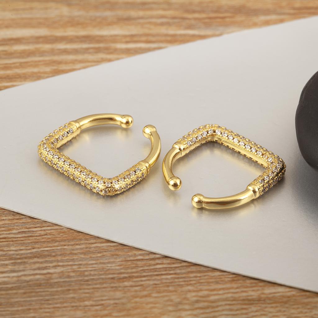 Nidin New Fashion Shiny Crystal Zircon No Piercings Clip Earrings For Women Female Punk Style Ear Cuff Jewelry Birthday Gifts