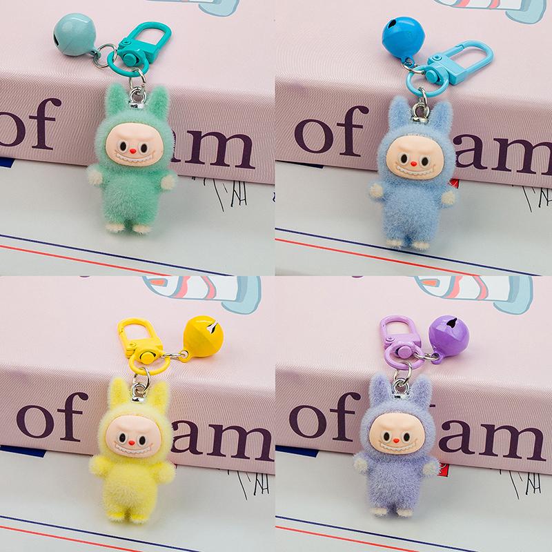 Anime Periferi Kawaii Söt Tecknad Labubu Nyckelring Hänge Bilnyckelring Kreativ Ryggsäcksdekorationstillbehör Gåvor