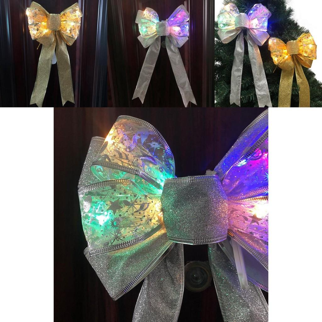 Christmas Led Eyecatching Bow Decoration With Stylish Silver And Options Gold
