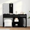 LED Vanity Table Set Black Oak Effect 140 x 40 x 140 cm