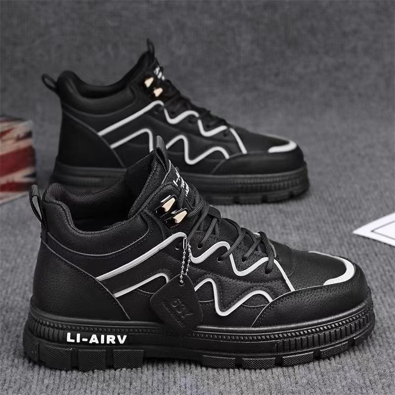 

Осенние Новые Мужские Ботильоны На Шнуровке Повседневные Кроссовки Стильные Дизайнерские Массивные Кроссовки На Высокой Подошве Удобная Мужская Обувь 44