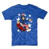 Abraham Lincoln Skateboarding Funny 4th of July Skateboard Blue T-Shirt