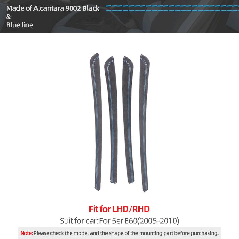 Per BMW Serie 5 E60 Strisce Pannello Porta Laterale Trim Realizzate in Alcantara Performance 4pz Adesivo Accessori Tuning Interni Auto