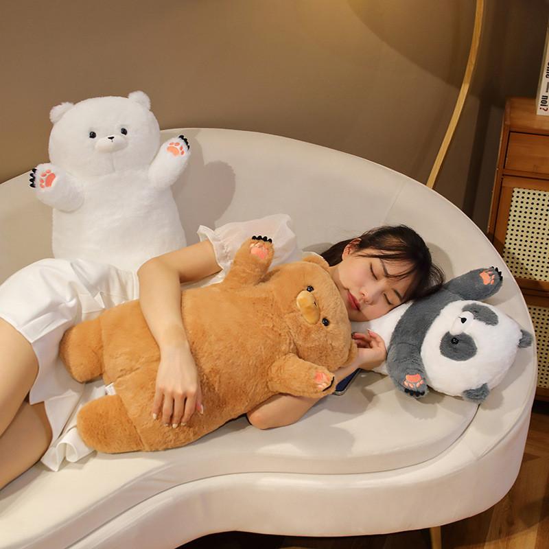 Bear Panda Long Plush Toy Cartoon Animal Stuffed Doll Bedroom Decoration 60cm