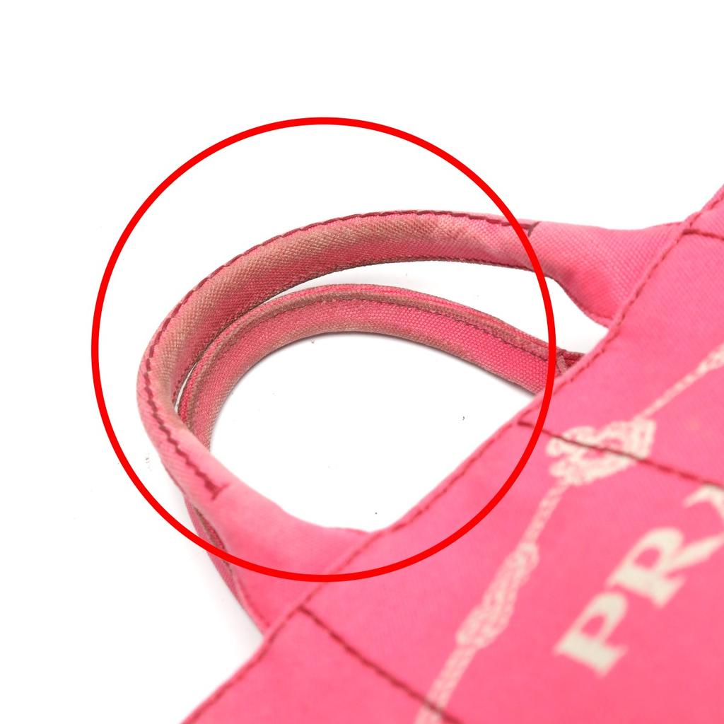 PRADA Canapa Kanapa mini tote Tote Bag canvas pink Women 1BG439 Used