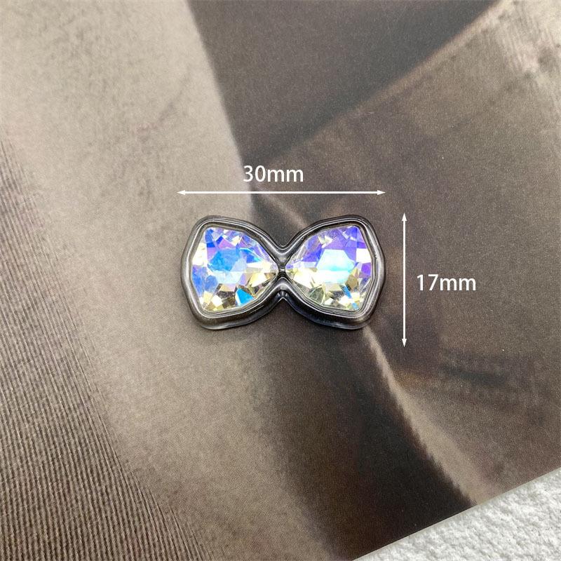 Colorful Mermaid Ji Transparent Diamond Jewelry Simple Flat Bottom Love Bow Hair Accessories Clothing Diy Accessories