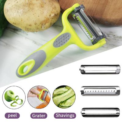 3 In 1 Vegetables Peeler Creative Stainless Steel 360 Degree Rotating Grater Multifunction Grater For Vegetable Carrot Cucumber