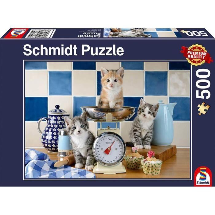 Puzzle 500 pièces - SCHMIDT - Chats dans la cuisine - Animaux - Intérieur - Enfant