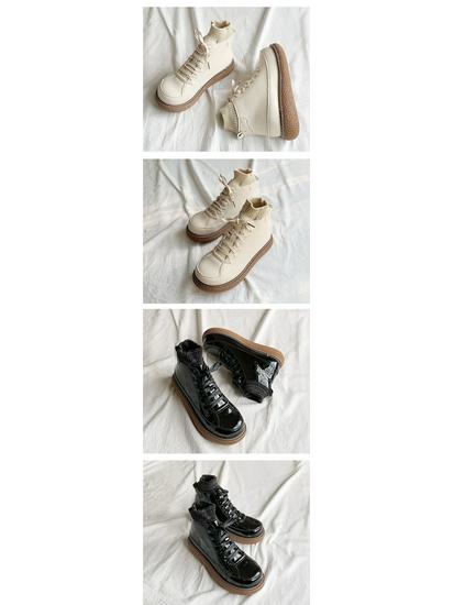 2025 Women's British Style Round Toe Martin Boots: Mori-Inspired, Thick Sole, Plus Velvet, Autumn/Winter with Socks