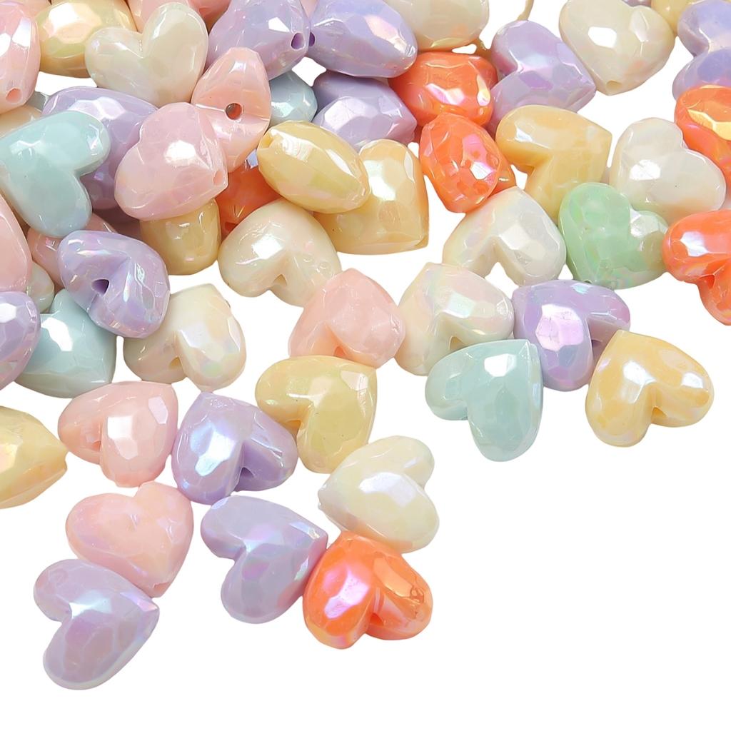 [19X17mm] Color-Plated Peach Heart Beads  Cream Heart-Shaped Beads DIY Handmade Jewelry Accessories