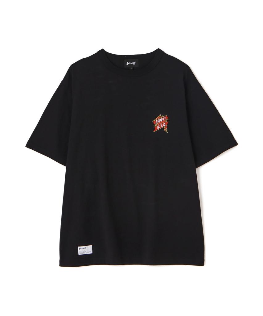 Schott NYC "EAGLE AND RIBBON EMBROIDERED" T-SHIRT, Men's Size M, Black (782-4134004)