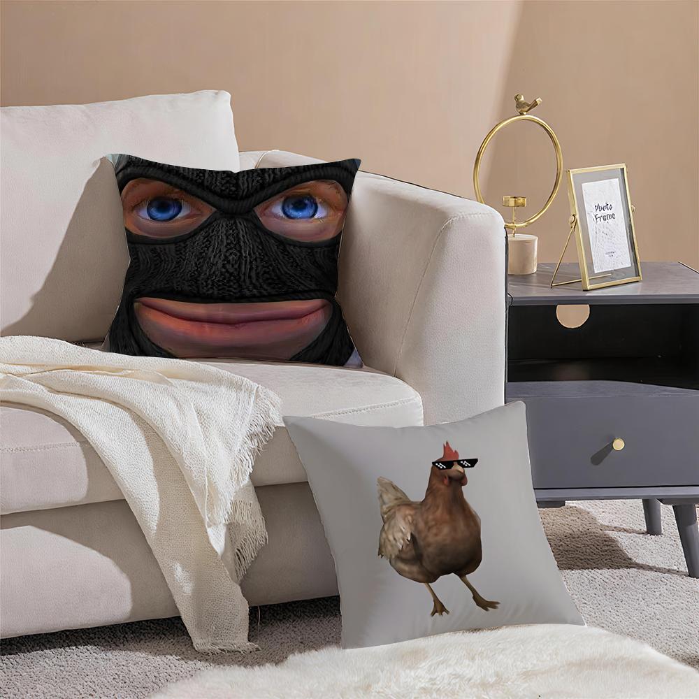 Funny Cs2 Cushion Cover Silky Short Plush With Invisible Zipper Dustproof Sofa Pillow Cover For Home Decor