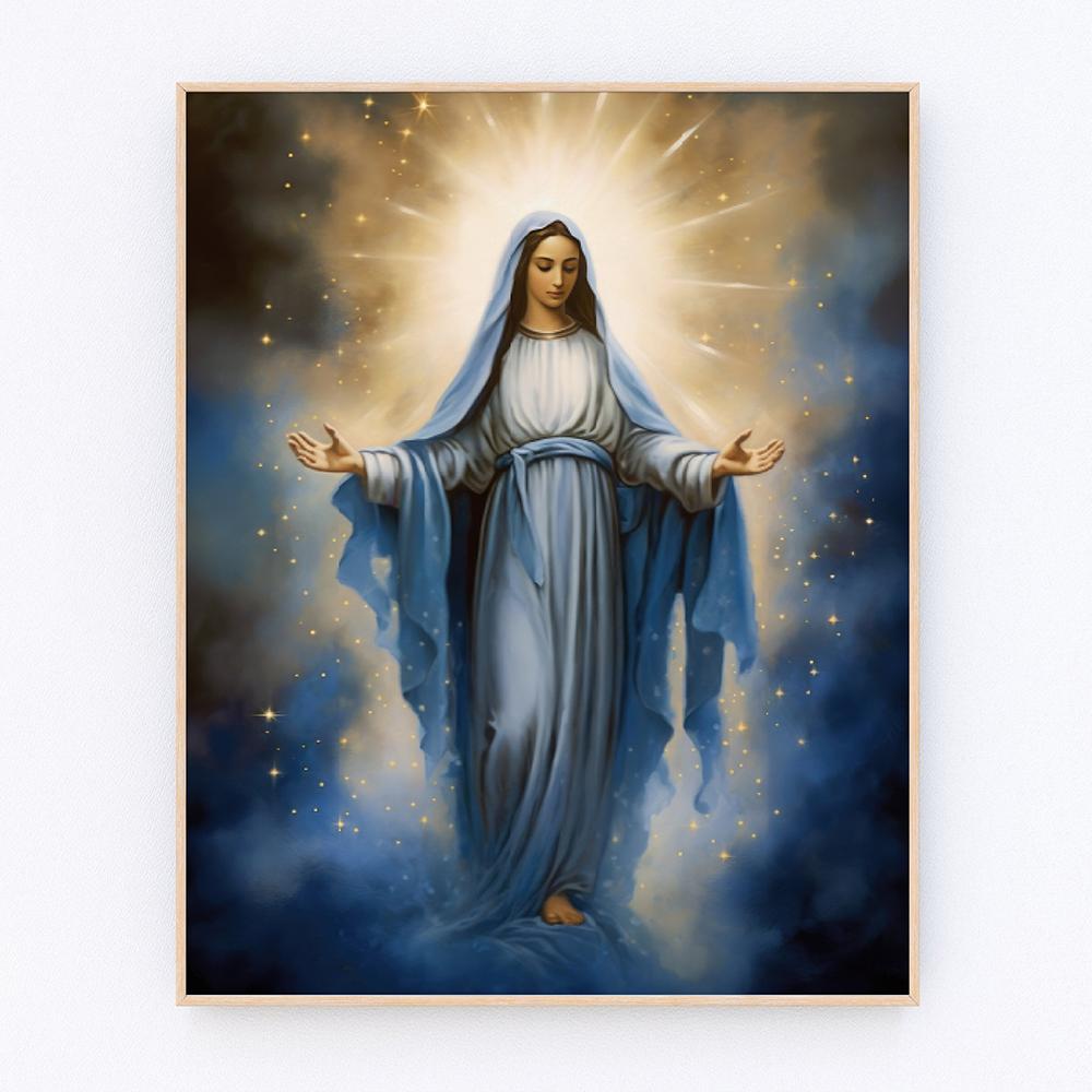 

Принт Девы Марии Настенное искусство Постер Икона Религиозное настенное искусство Богоматерь Домашний декор Постер Святой Матери Современный христианский святой Подарок 21X30cm Unframed
