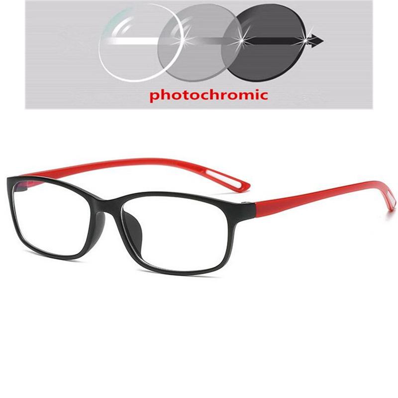 Anti-Blue Light Square Nearsighted Glasses Women Men Black Red Frame Prescription Eyeglasses Diopter 0 -0.5 -0.75 To -6.0